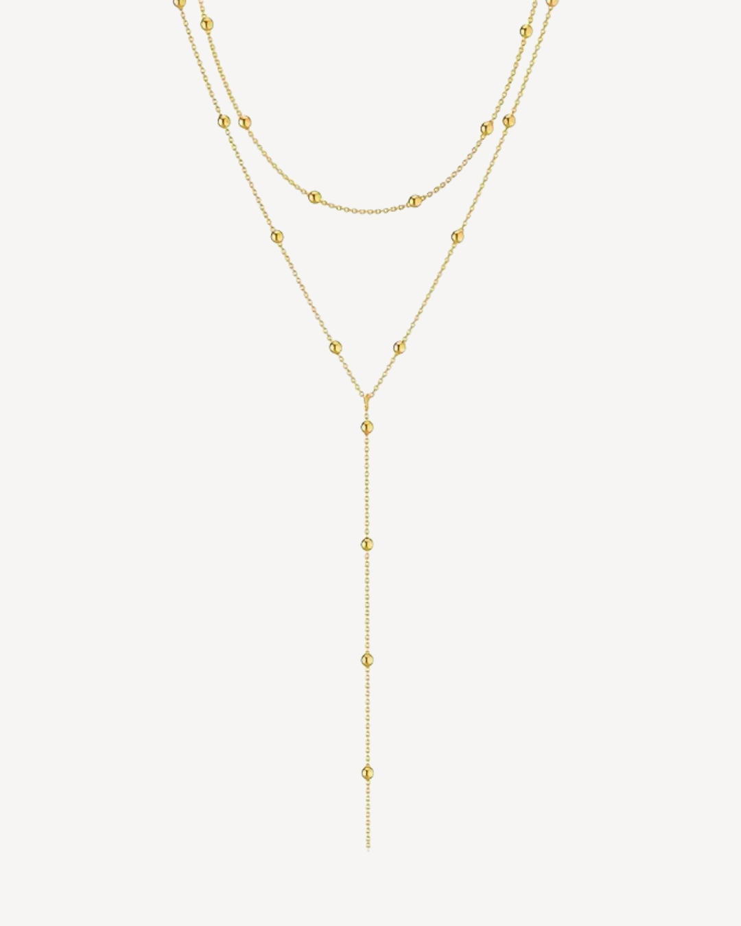 Golden Cascade Lange Y Halskette vergoldet